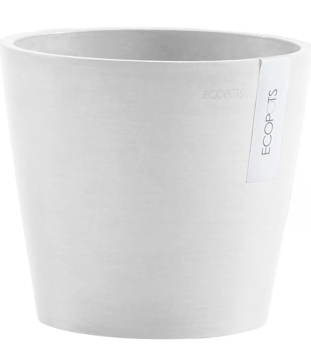 Ecopots Blumentöpfe & Übertöpfe - Kunststoff-Topf Amsterdam, rund Weiß