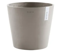 Ecopots Blumentöpfe & Übertöpfe - Kunststoff-Topf Amsterdam, rund Taupe
