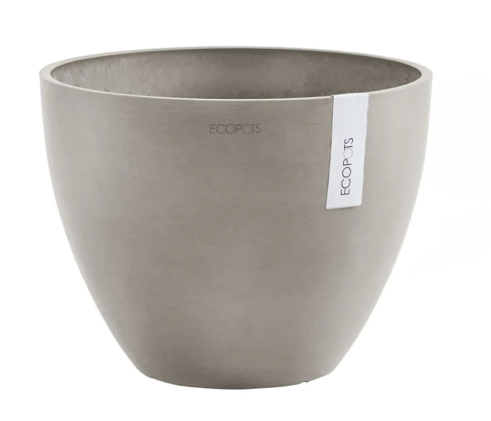 Ecopots Blumentöpfe & Übertöpfe - Kunststoff-Topf Antwerp, rund Taupe