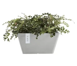 Ecopots Kunststoff-Topf Berlin, quadratisch Hellgrau Best