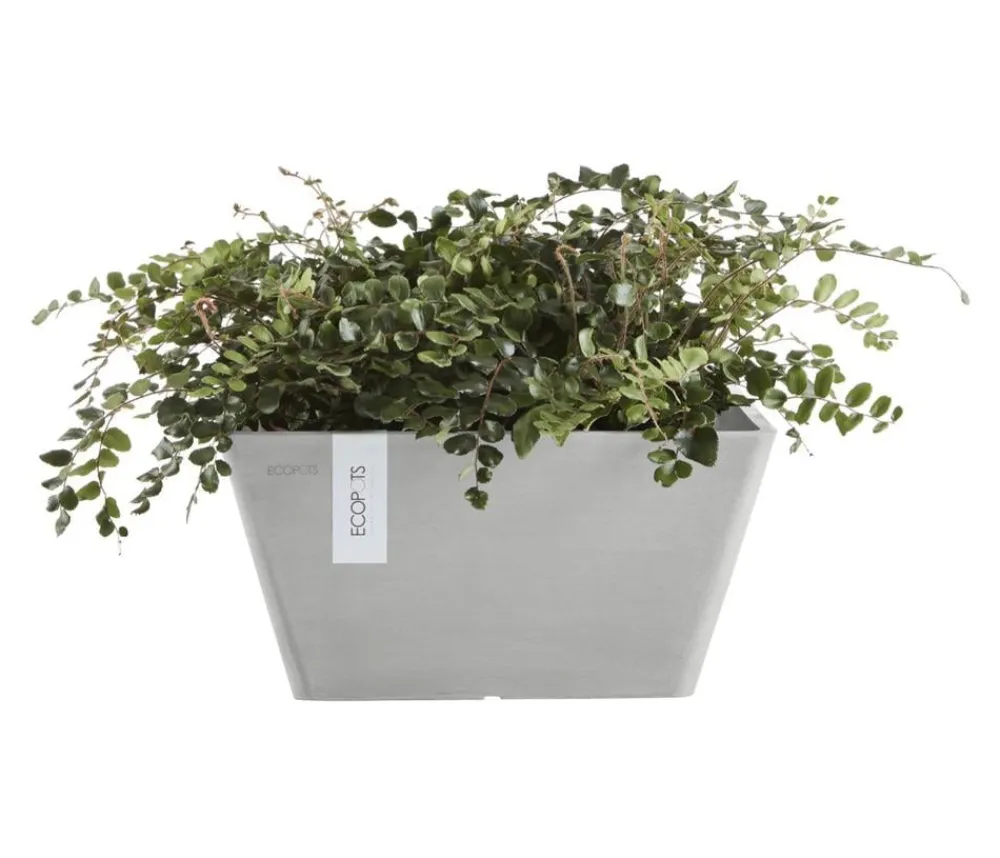 Ecopots Kunststoff-Topf Berlin, quadratisch Hellgrau Best