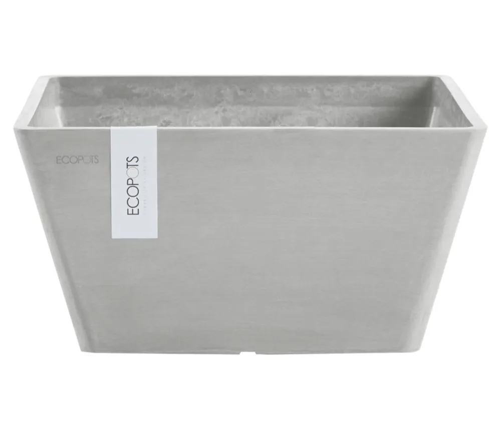 Ecopots Kunststoff-Topf Berlin, quadratisch Hellgrau Best