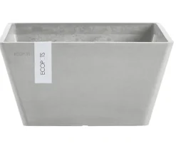 Ecopots Kunststoff-Topf Berlin, quadratisch Hellgrau Best
