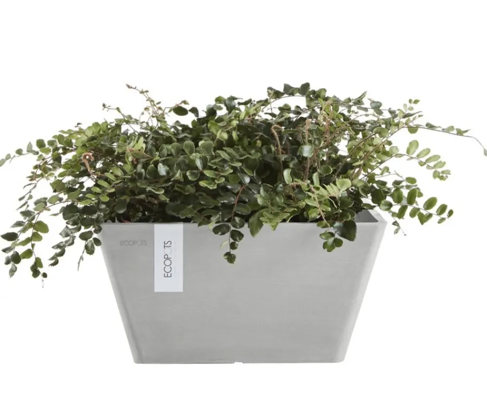 Ecopots Kunststoff-Topf Berlin, quadratisch Hellgrau Best