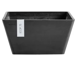 Ecopots Blumentöpfe & Übertöpfe - Kunststoff-Topf Berlin, quadratisch Dunkelgrau