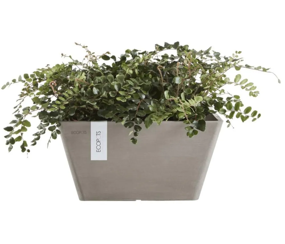 Ecopots Blumentöpfe & Übertöpfe - Kunststoff-Topf Berlin, quadratisch Taupe