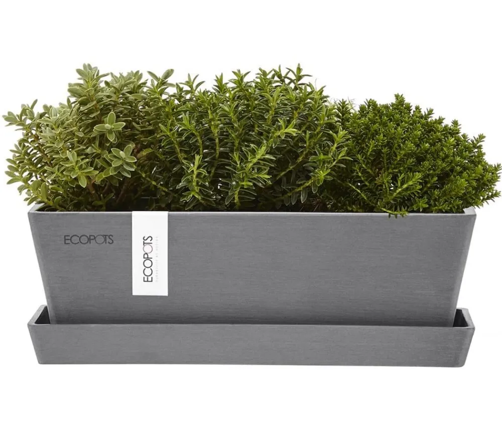 Ecopots Pflanzkübel & Blumenkästen > Kunststoff-Topf Bruges mit Untersetzer, rechteckig