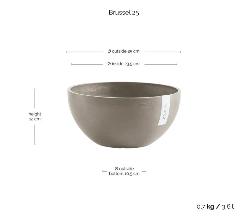 Ecopots Blumenampeln & -Schalen|Blumentöpfe & Übertöpfe > Kunststoff-Topf Brussels, rund