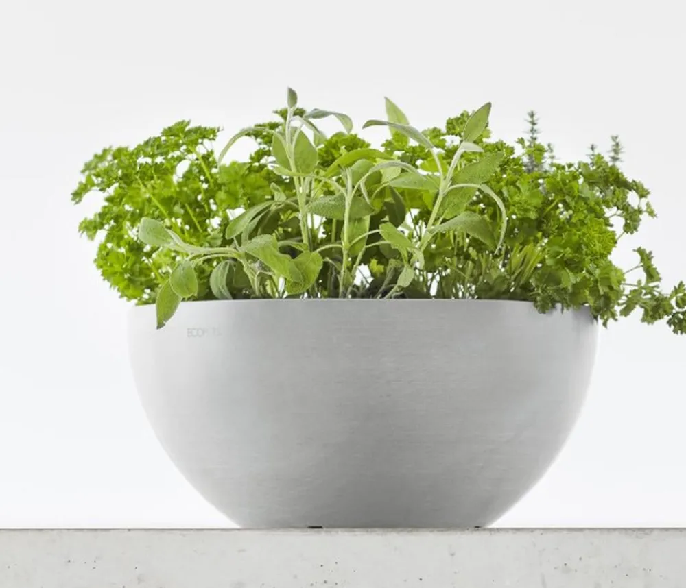 Ecopots Kunststoff-Topf Brussels, rund Hellgrau Outlet
