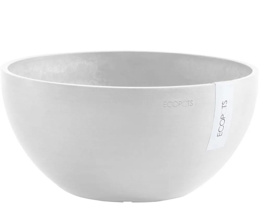 Ecopots Kunststoff-Topf Brussels, rund Weiß Discount