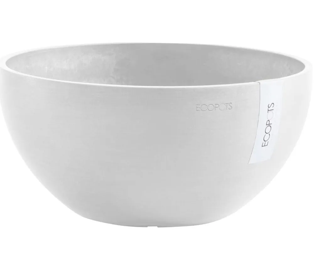 Ecopots Blumenampeln & -Schalen|Blumentöpfe & Übertöpfe - Kunststoff-Topf Brussels, rund Weiß