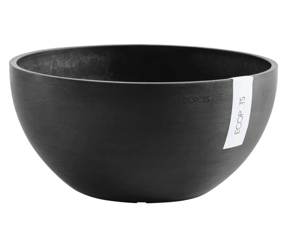 Ecopots Blumenampeln & -Schalen|Blumentöpfe & Übertöpfe - Kunststoff-Topf Brussels, rund Dunkelgrau