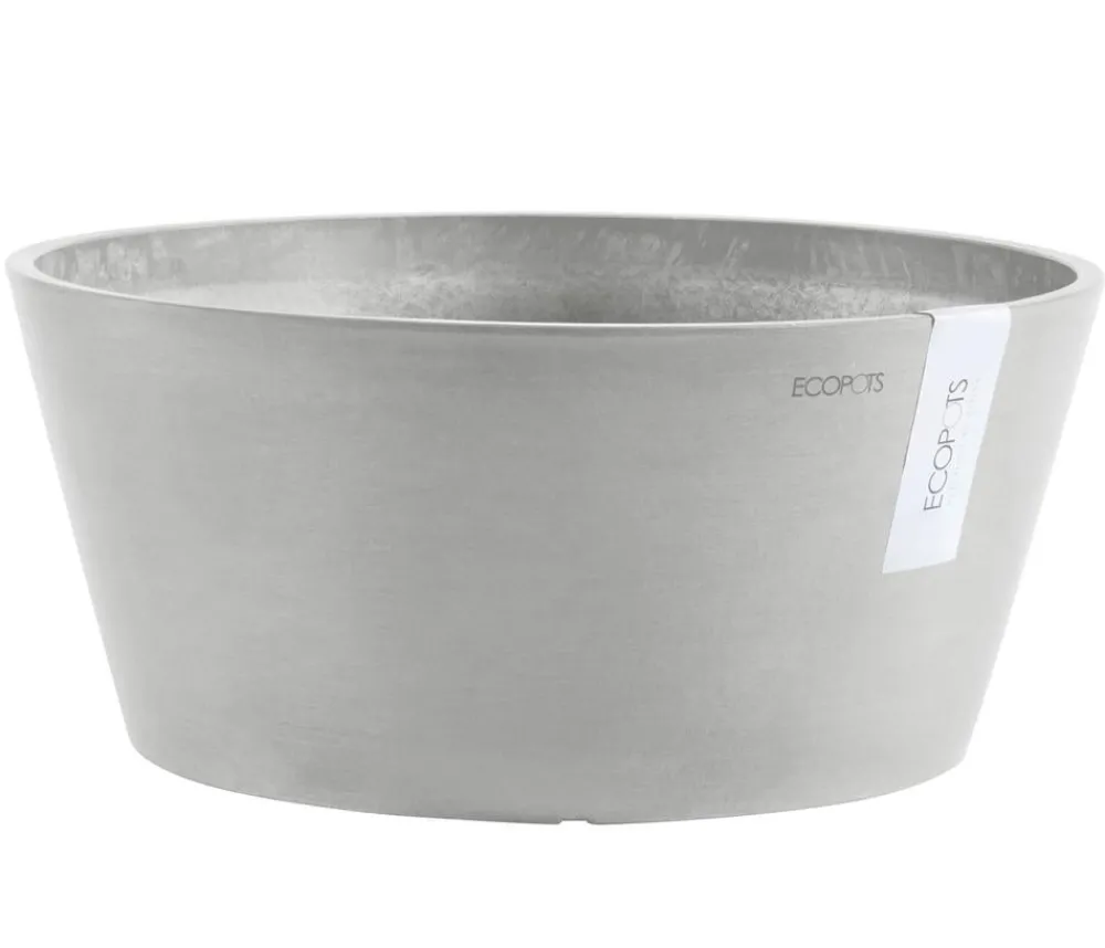 Ecopots Kunststoff-Topf Frankfurt, rund Hellgrau