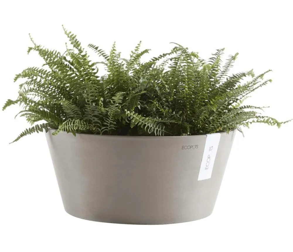 Ecopots Kunststoff-Topf Frankfurt, rund Taupe Outlet