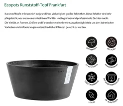 Ecopots Kunststoff-Topf Frankfurt, rund Dunkelgrau Outlet