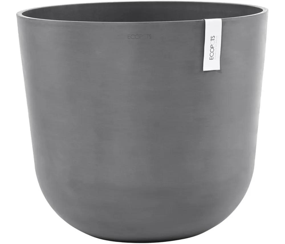 Ecopots Blumentöpfe & Übertöpfe - Kunststoff-Topf Oslo, rund Grau