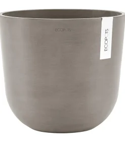 Ecopots Blumentöpfe & Übertöpfe - Kunststoff-Topf Oslo, rund Taupe