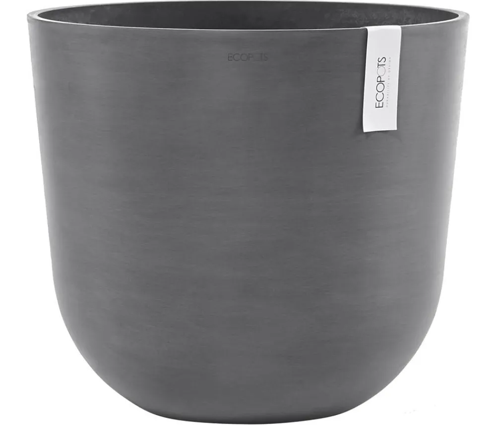Ecopots Kunststoff-Topf Oslo, rund Grau Hot