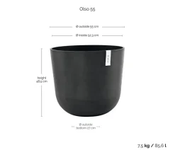 Ecopots Kunststoff-Topf Oslo, rund Dunkelgrau Sale