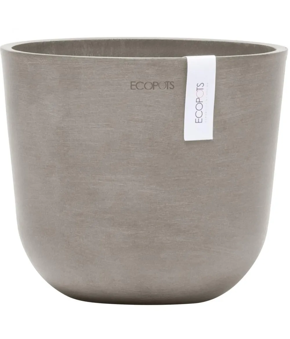 Ecopots Kunststoff-Topf Oslo Mini, rund Taupe Sale