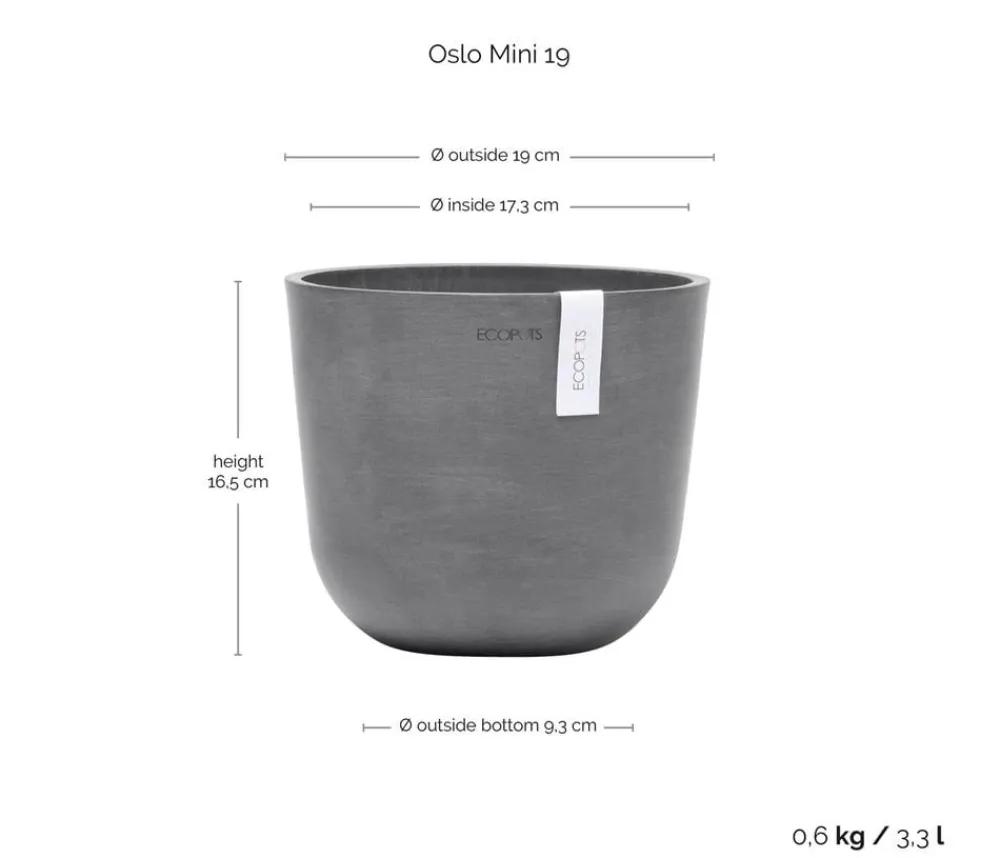 Ecopots Blumentöpfe & Übertöpfe > Kunststoff-Topf Oslo Mini, rund