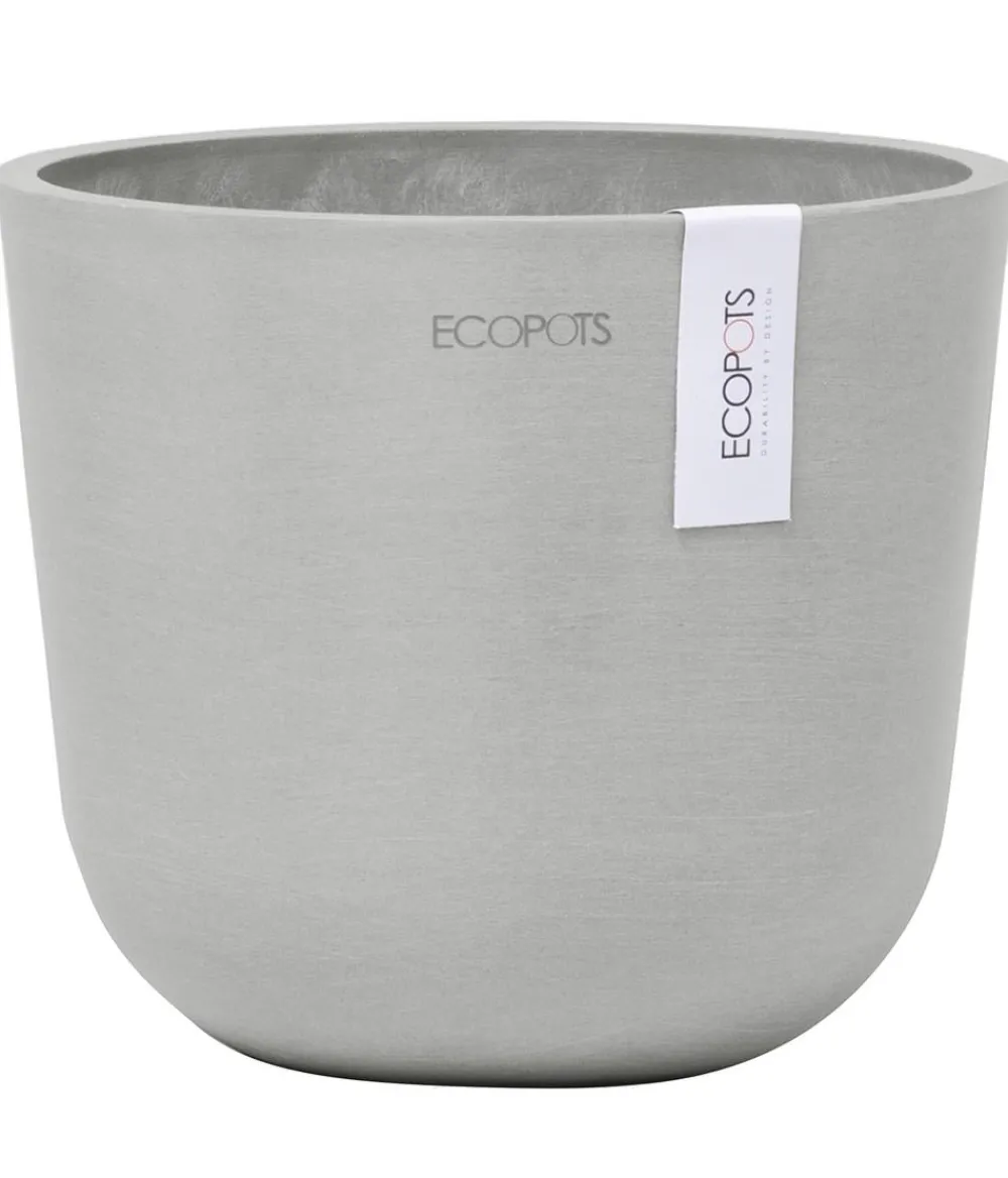 Ecopots Blumentöpfe & Übertöpfe - Kunststoff-Topf Oslo Mini, rund Hellgrau