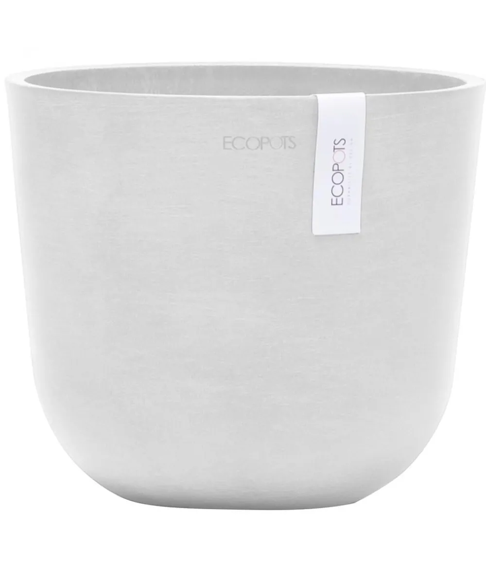 Ecopots Blumentöpfe & Übertöpfe - Kunststoff-Topf Oslo Mini, rund Weiß
