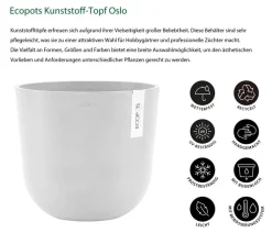 Ecopots Blumentöpfe & Übertöpfe > Kunststoff-Topf Oslo mit Wassersystem, rund