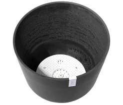 Ecopots Kunststoff-Topf Oslo mit Wassersystem, rund Dunkelgrau