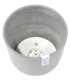 Ecopots Kunststoff-Topf Oslo mit Wassersystem, rund Hellgrau Outlet