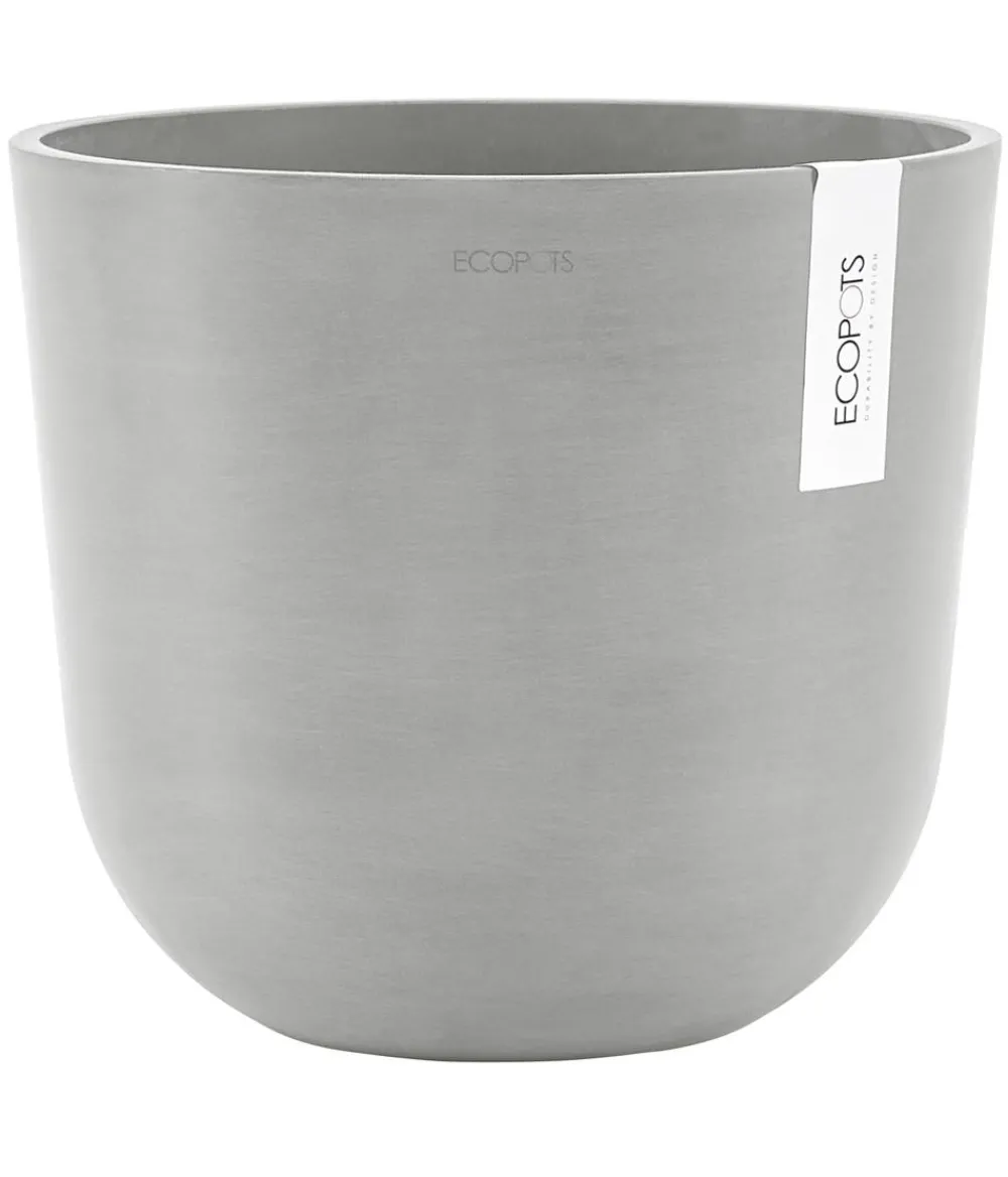 Ecopots Kunststoff-Topf Oslo mit Wassersystem, rund Hellgrau Outlet