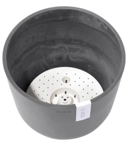 Ecopots Kunststoff-Topf Oslo mit Wassersystem, rund Grau Best