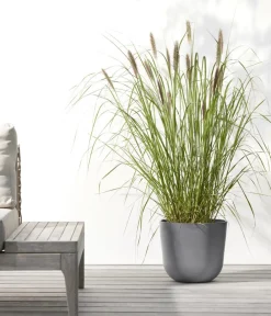 Ecopots Kunststoff-Topf Oslo mit Wassersystem, rund Grau Best