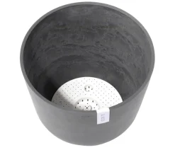 Ecopots Blumentöpfe & Übertöpfe - Kunststoff-Topf Oslo mit Wassersystem, rund Grau