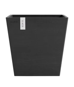 Ecopots Kunststoff-Topf Rotterdam mit Wassersystem, quadratisch Dunkelgrau Best