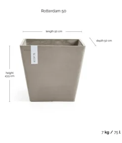 Ecopots Blumentöpfe & Übertöpfe > Kunststoff-Topf Rotterdam, quadratisch