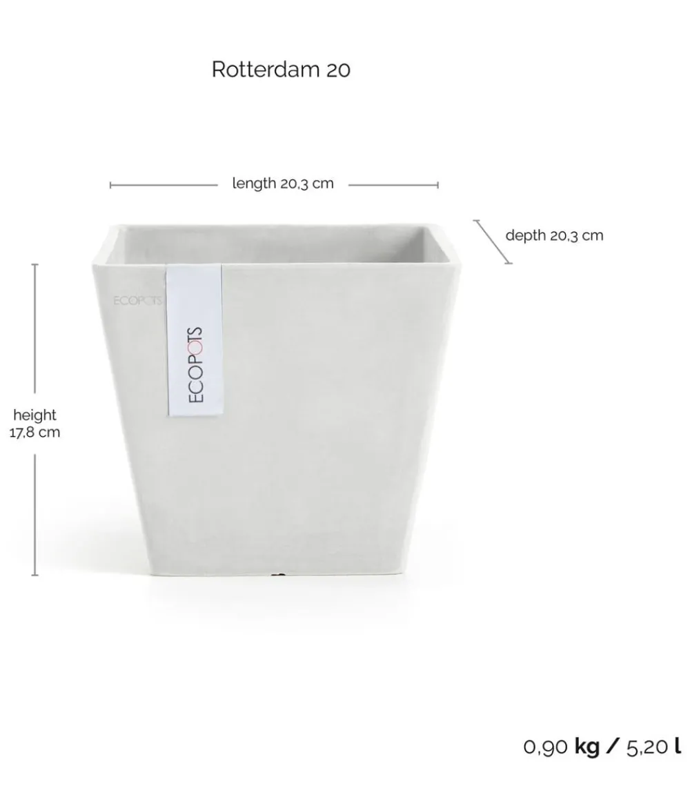Ecopots Blumentöpfe & Übertöpfe > Kunststoff-Topf Rotterdam, quadratisch
