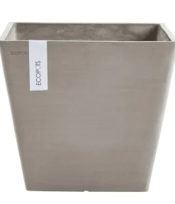 Ecopots Kunststoff-Topf Rotterdam, quadratisch Taupe Outlet