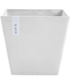 Ecopots Blumentöpfe & Übertöpfe - Kunststoff-Topf Rotterdam, quadratisch Weiß
