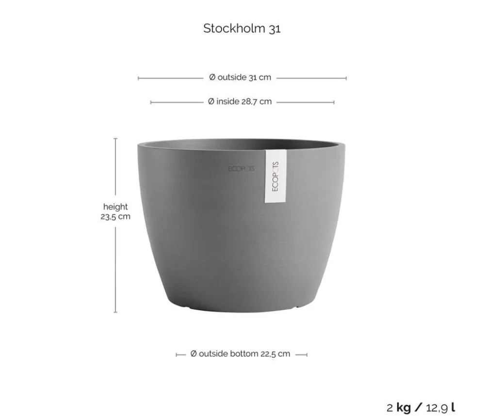 Ecopots Blumentöpfe & Übertöpfe > Kunststoff-Topf Stockholm, rund