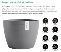 Ecopots Blumentöpfe & Übertöpfe > Kunststoff-Topf Stockholm, rund