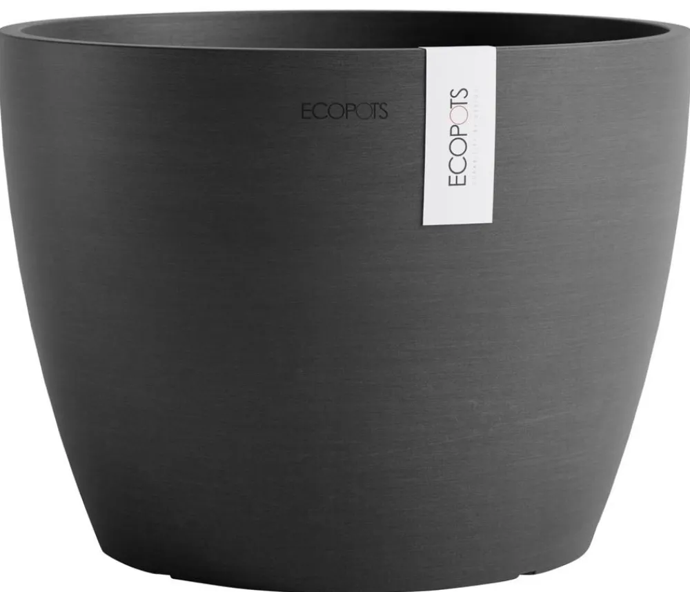 Ecopots Kunststoff-Topf Stockholm, rund Dunkelgrau Clearance