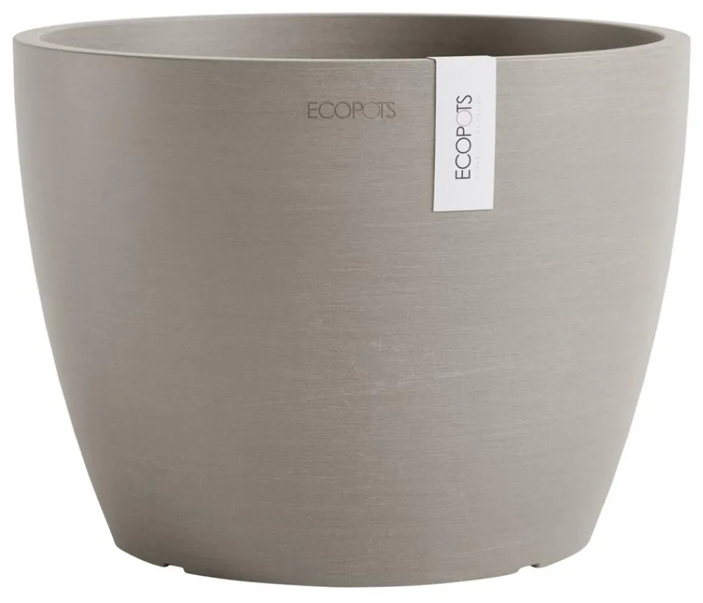 Ecopots Kunststoff-Topf Stockholm, rund Taupe Outlet