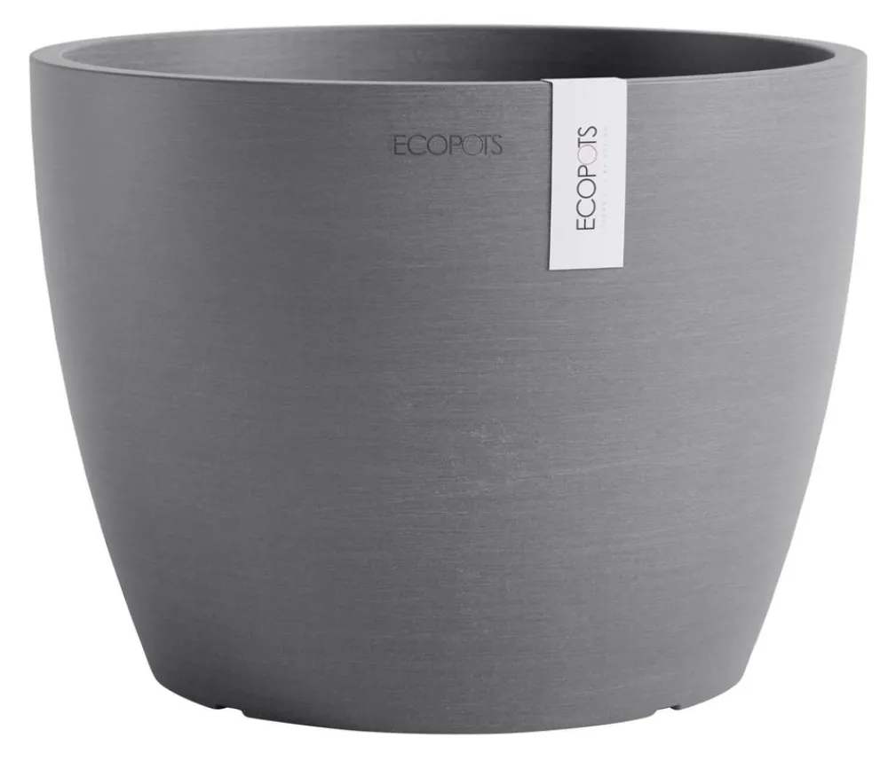 Ecopots Blumentöpfe & Übertöpfe - Kunststoff-Topf Stockholm, rund Grau