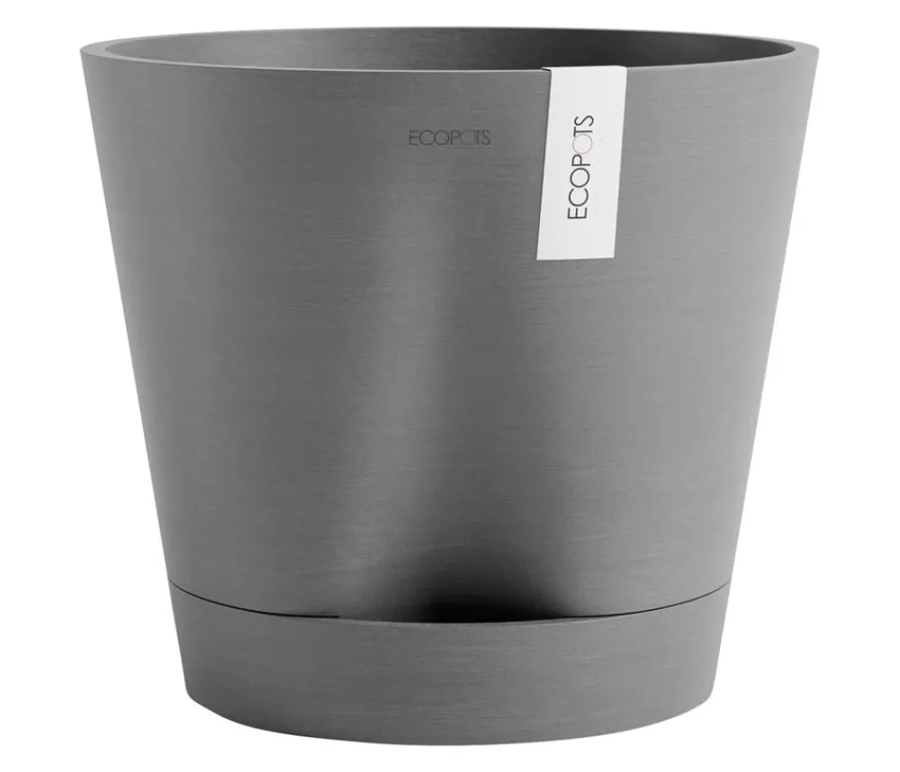 Ecopots Blumentöpfe & Übertöpfe - Kunststoff-Topf Venice 2, rund Grau
