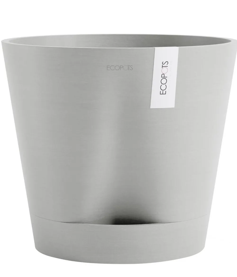 Ecopots Blumentöpfe & Übertöpfe - Kunststoff-Topf Venice 2, rund Hellgrau