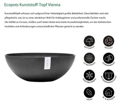 Ecopots Pflanzkübel & Blumenkästen > Kunststoff-Topf Vienna, oval