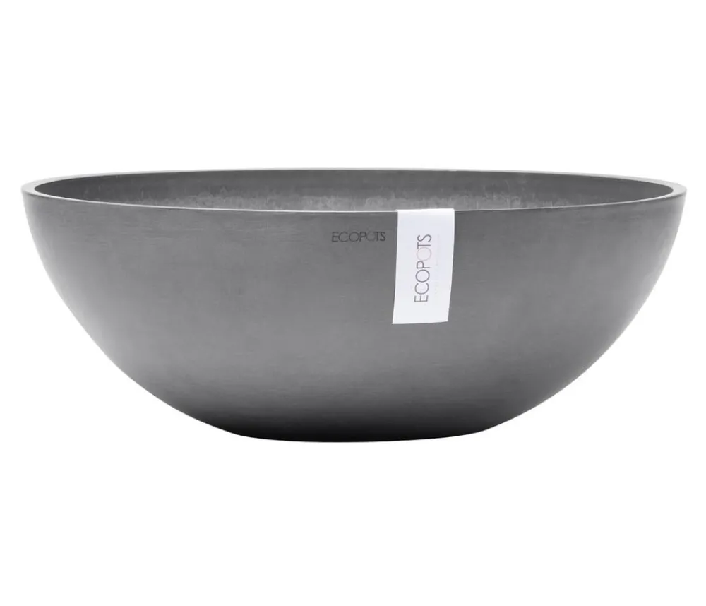 Ecopots Kunststoff-Topf Vienna, oval Grau New