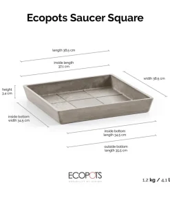 Ecopots Blumentopf Untersetzer > Kunststoff-Untersetzer Rotterdam, quadratisch