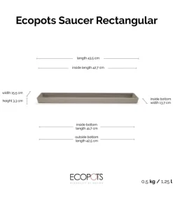 Ecopots Blumentopf Untersetzer > Kunststoff-Untersetzer Bruges, rechteckig